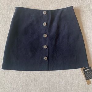 Reformation Veda Passito navy suede skirt 10